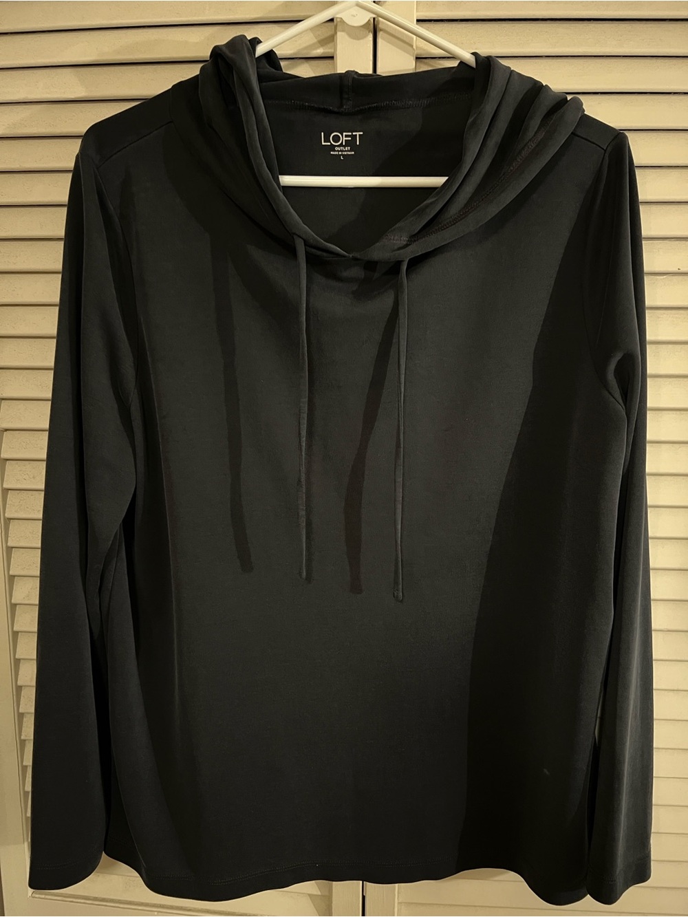 LOFT Black Women's Hooded Long-Sleeve Pullover